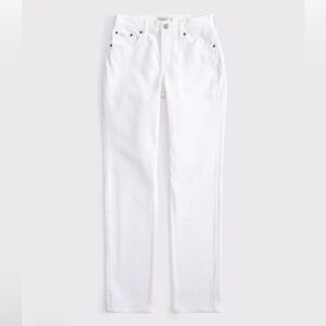 NWT Abercrombie Curve Love Mid rise 90s straight Jean in white size 31S